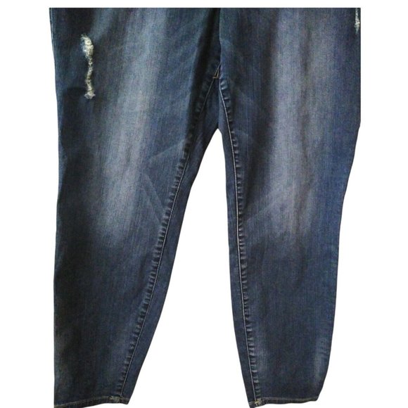 Torrid Womens Premium Distressed Blue Medium Wash Skinny Slim Denim Jeans US 24R - Picture 3 of 12